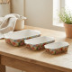 Floral Porcelain Casserole Set 3 Pcs